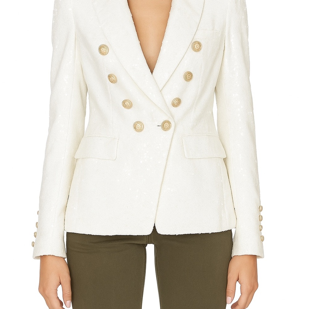 Generation Love White Blazer with Gold Buttons